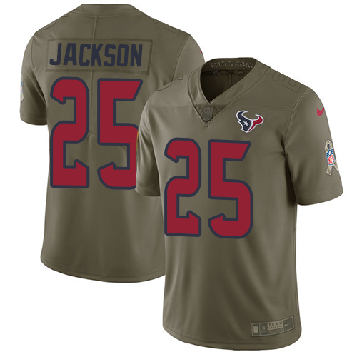 Nike Texans #25 Kareem Jackson Olive Men's Stitched NFL Limited Salute to Service Jersey - Click Image to Close